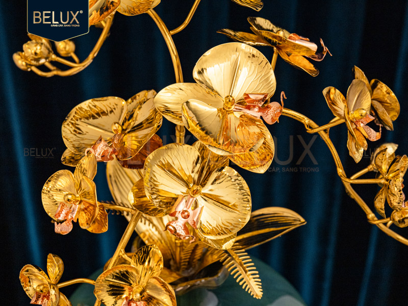 Chậu Lan Vàng Tụ Bảo mạ vàng 24k&nbsp;cao 55cm